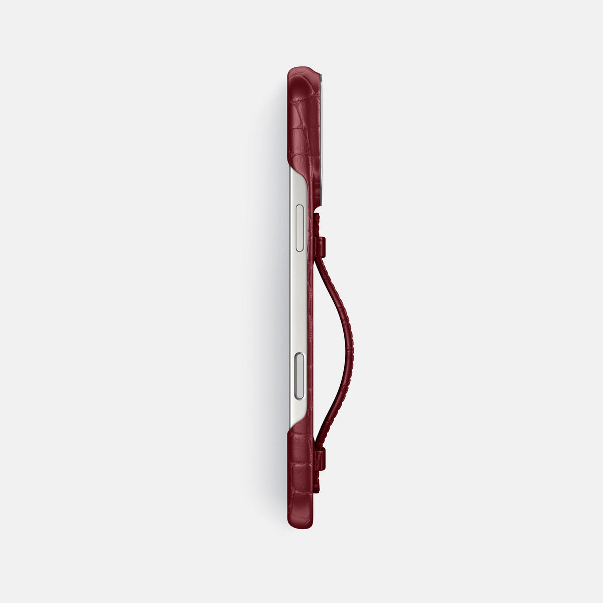 Center Handle For iPhone 18 Pro Max In Alligator -3 | Burgundy-Steel