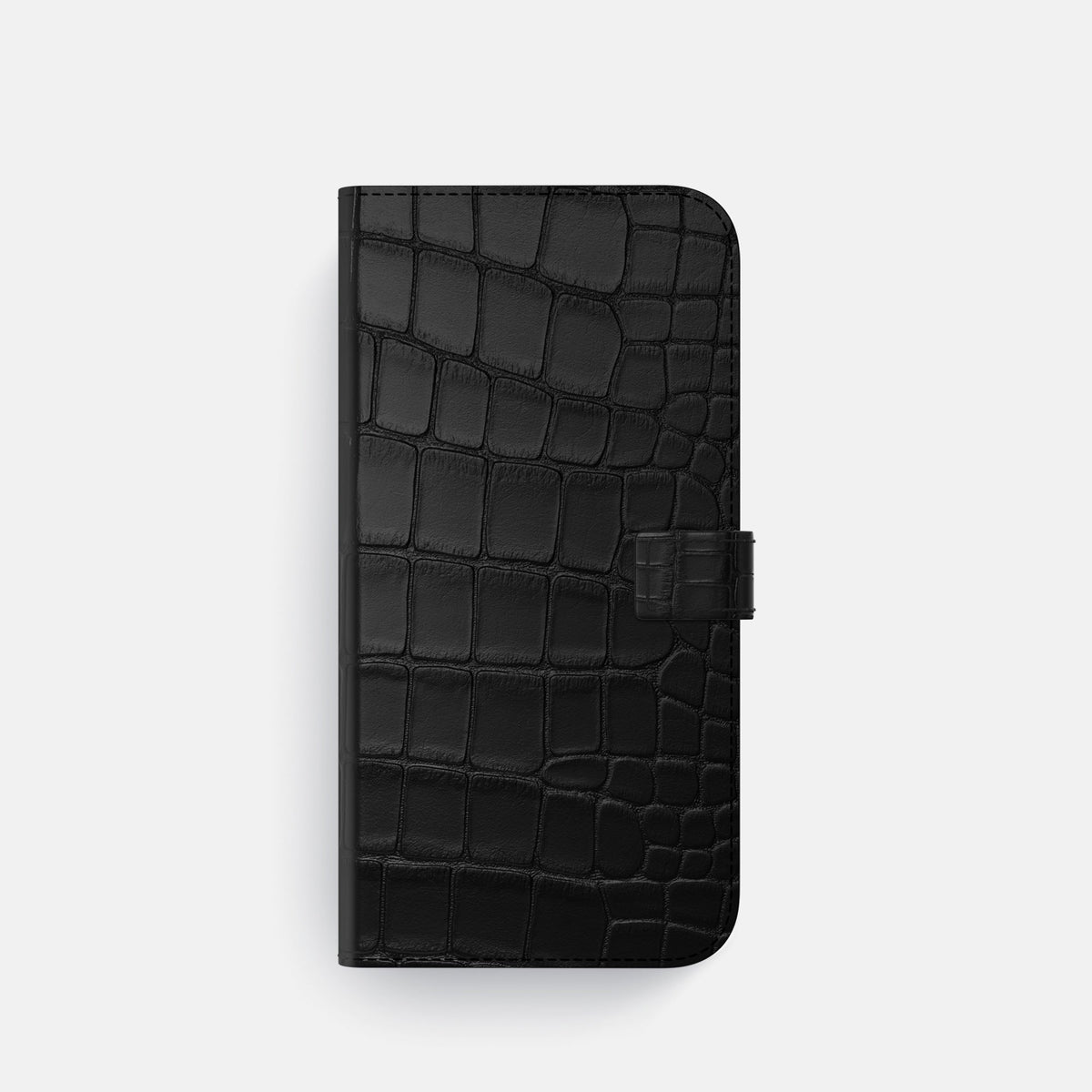 Folio Case with Clasp For iPhone 18 Pro In Alligator -4 | Black-Steel