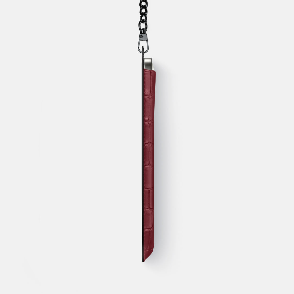 Crossbody Bag For iPhone 17 Pro In Alligator -4 | Burgundy-Black