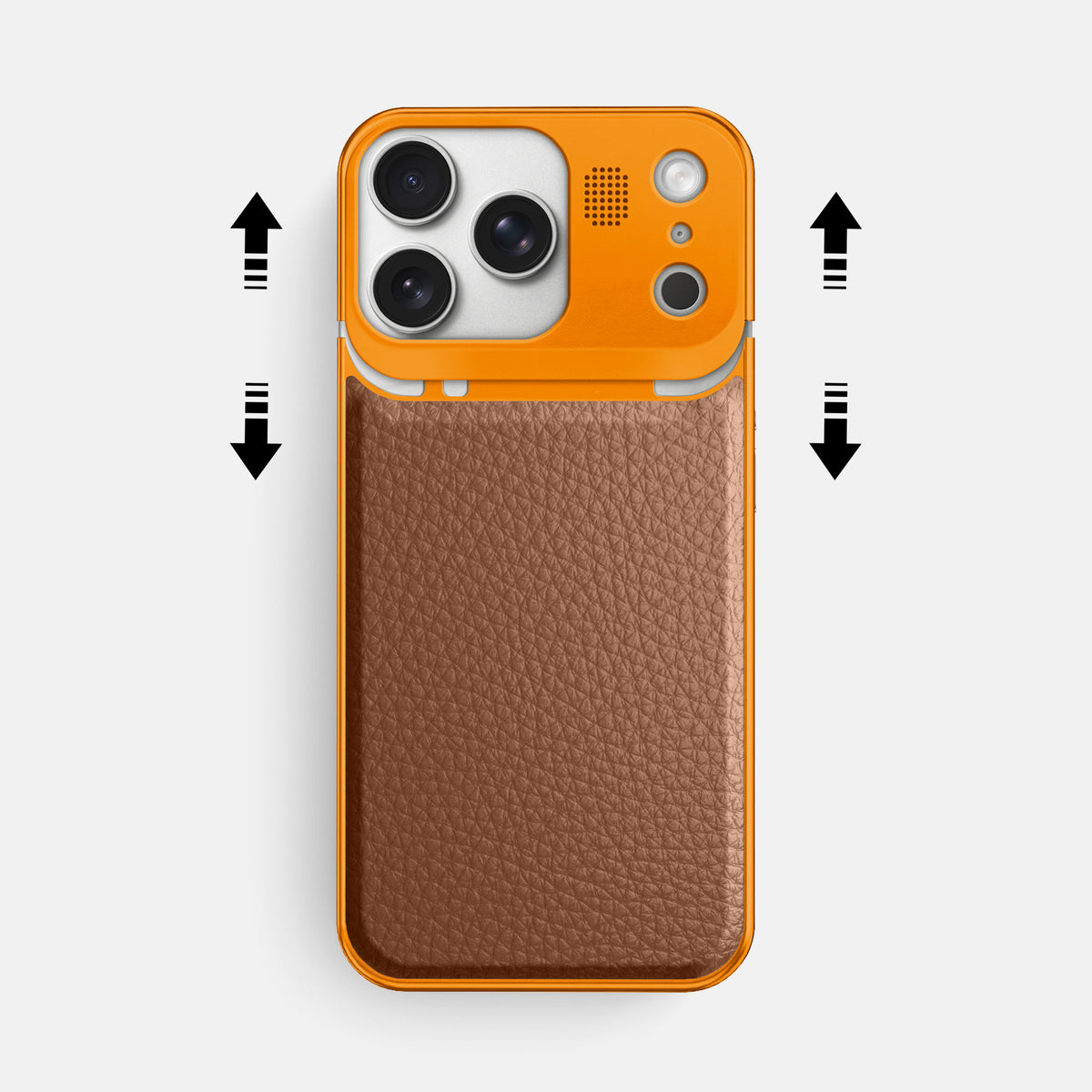 Metal Case For iPhone 17 Pro Max In Calf -2 | Caramel-Orange