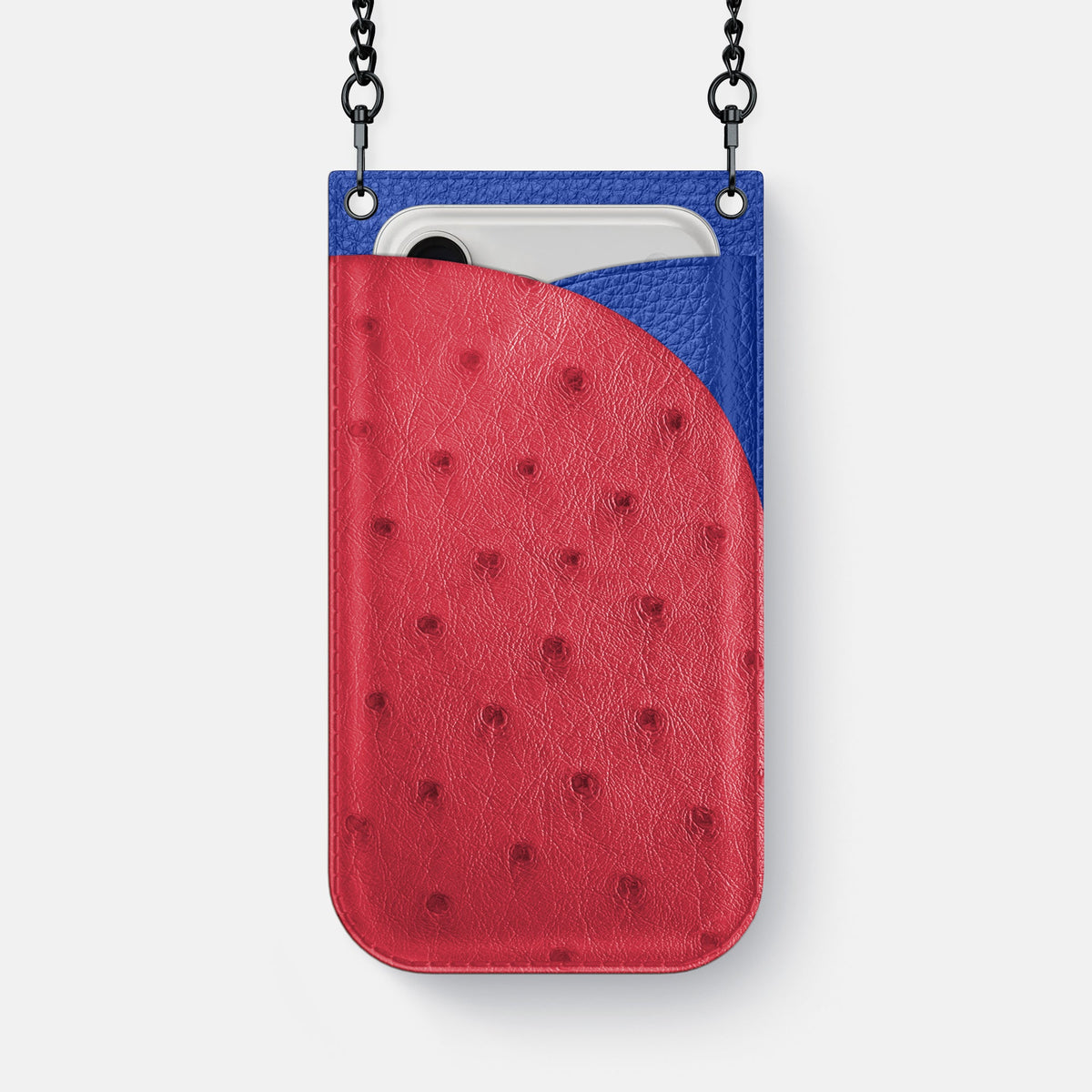 Crossbody Bag For iPhone 18 Pro Max In Ostrich -1 | Red-Black