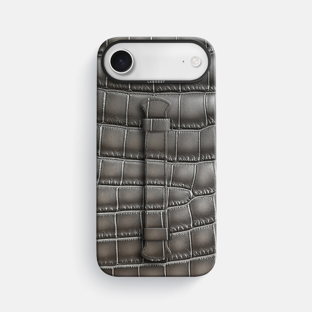 Center Handle For iPhone 17 Air In Patina Alligator -1 | Grey-Black