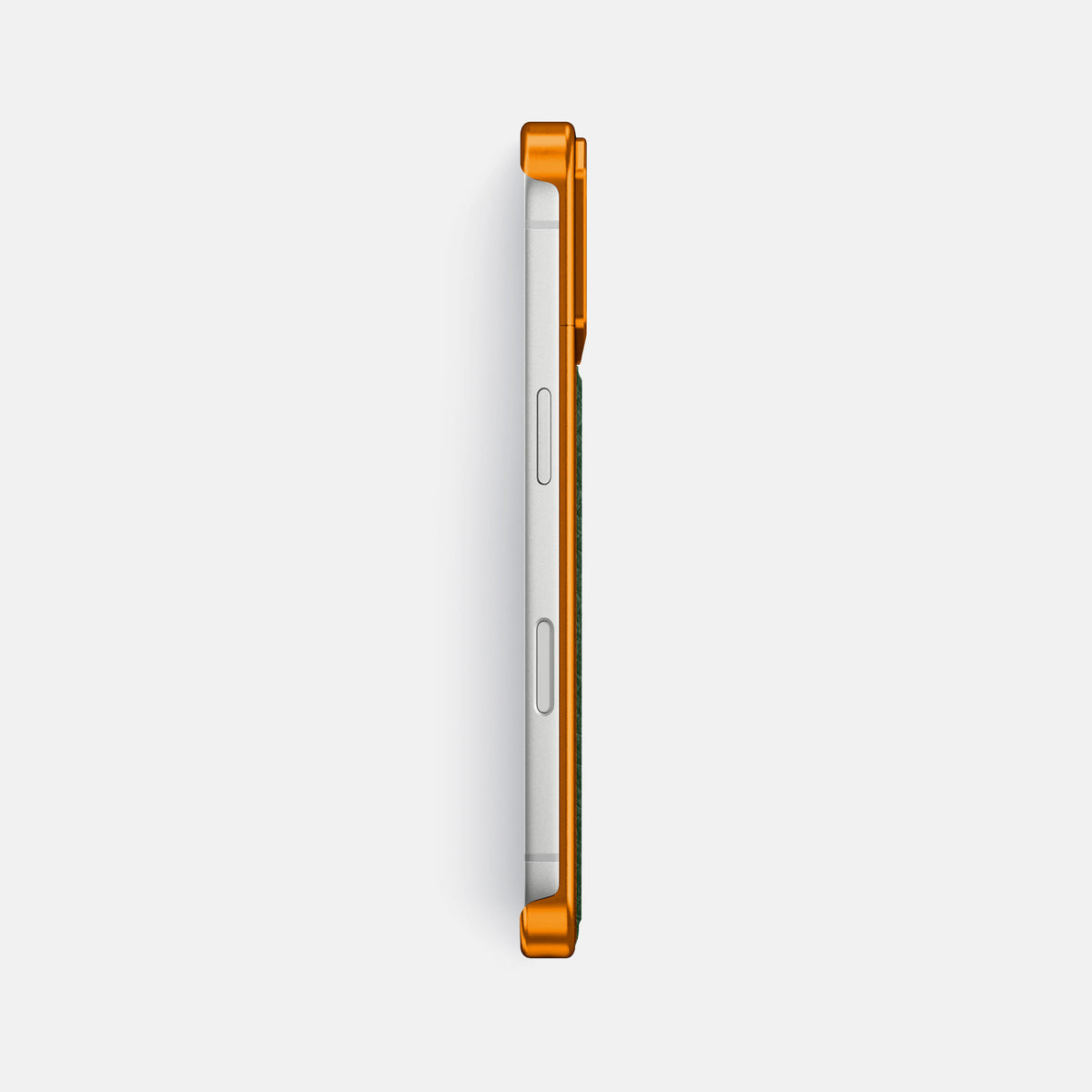 Metal Case For iPhone 17 Pro Max In Calf -3 | Dark-Green-Orange