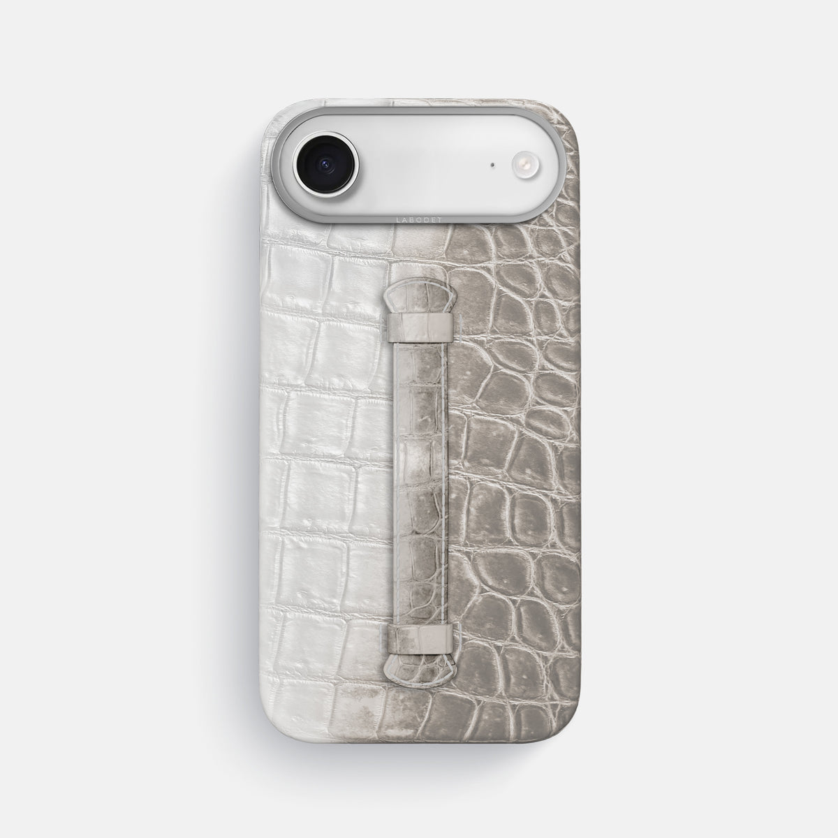 Center Handle For iPhone 17 Air In Himalayan Crocodile -2 | Grey-Steel