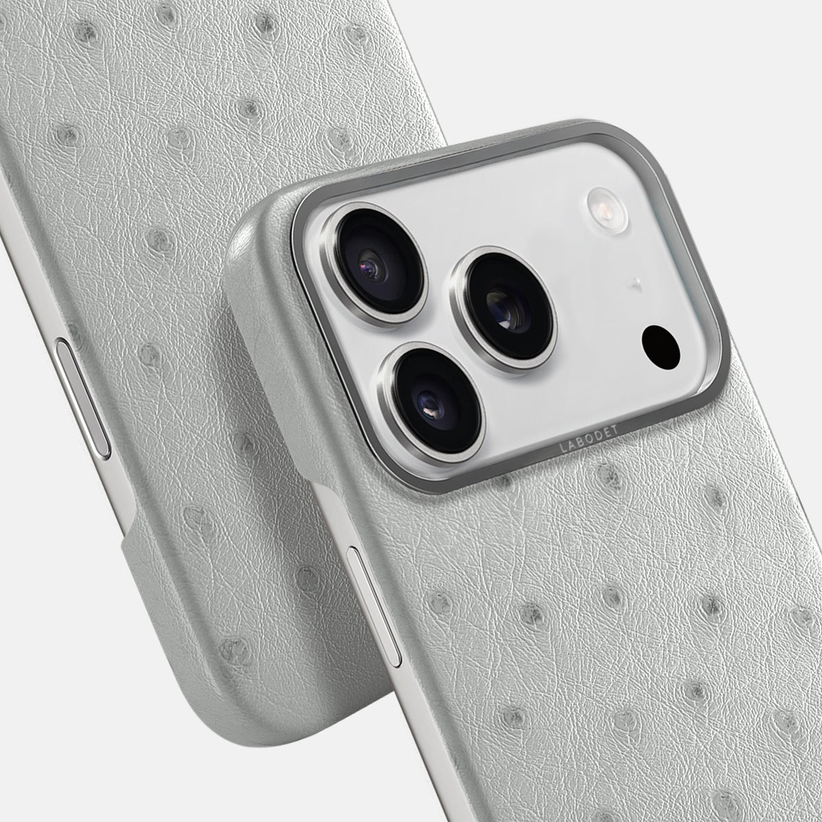Classic Case For iPhone 18 Pro Max In Ostrich -6 | White-Steel