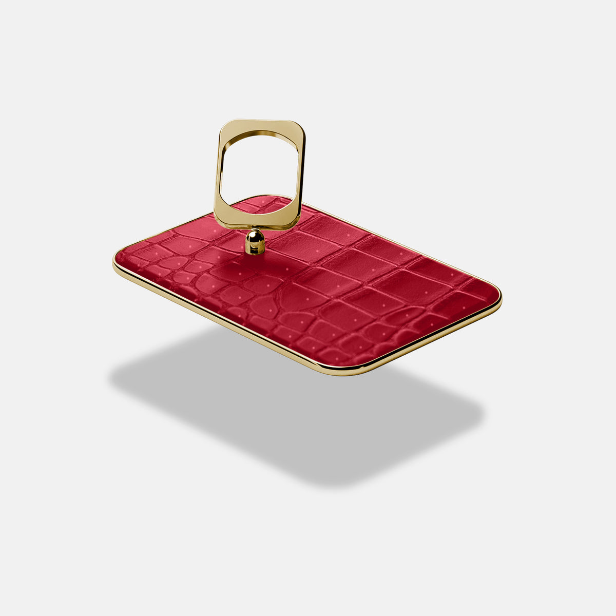 MagSafe Ring For iPhone 17 Pro Max In Porosus Crocodile -4 | Burgundy-Gold