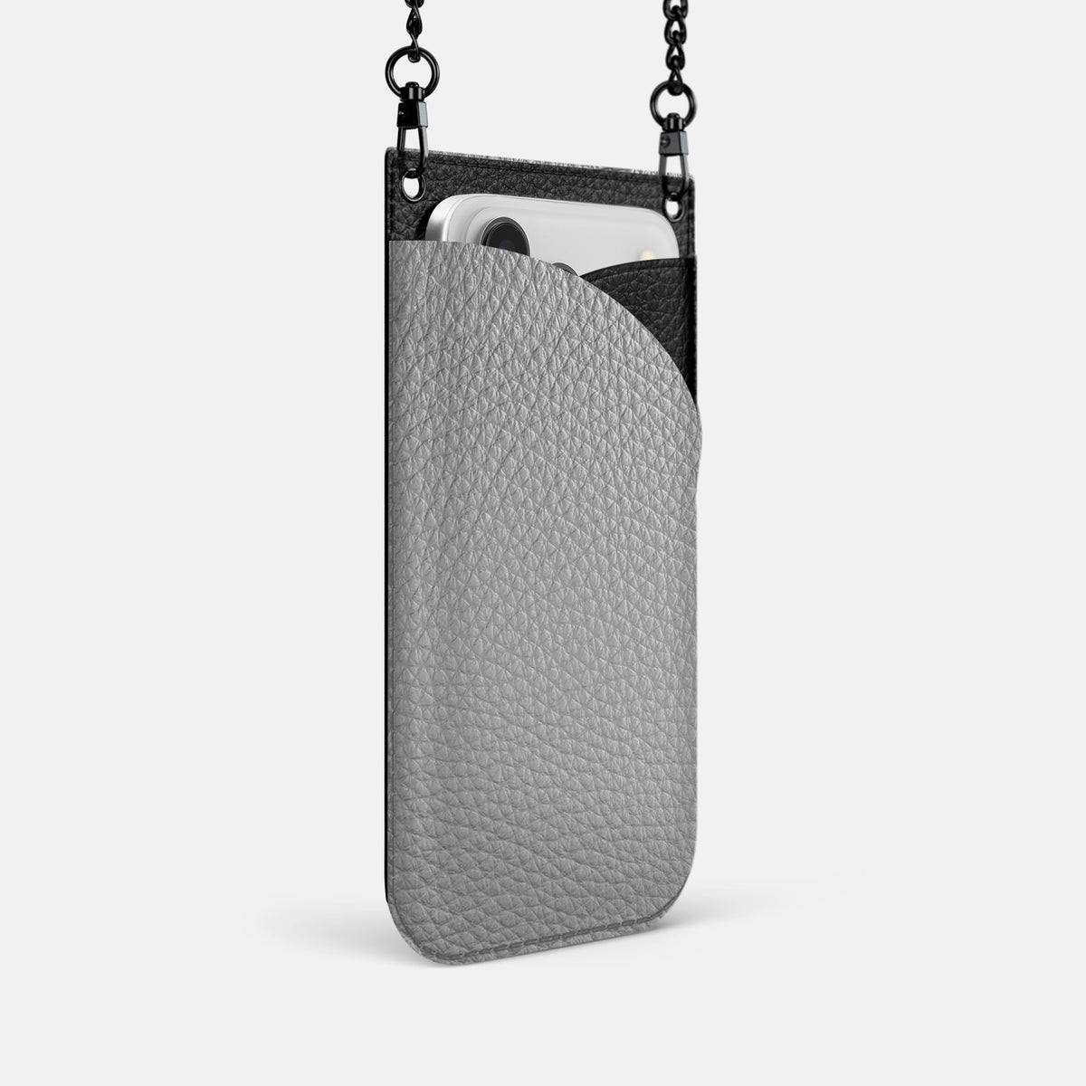 Crossbody Bag For iPhone 17 Pro In Calf -2 | Nuage-Black