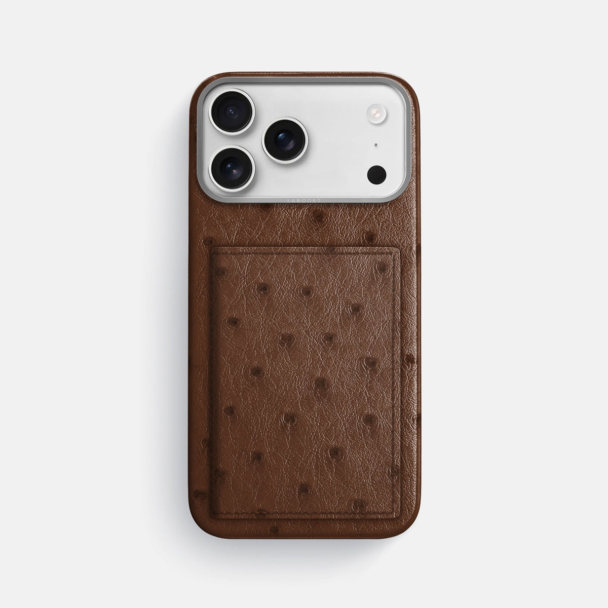 Bi-Fold Case For iPhone 18 Pro Max In Ostrich -1 | Chocolate-Steel