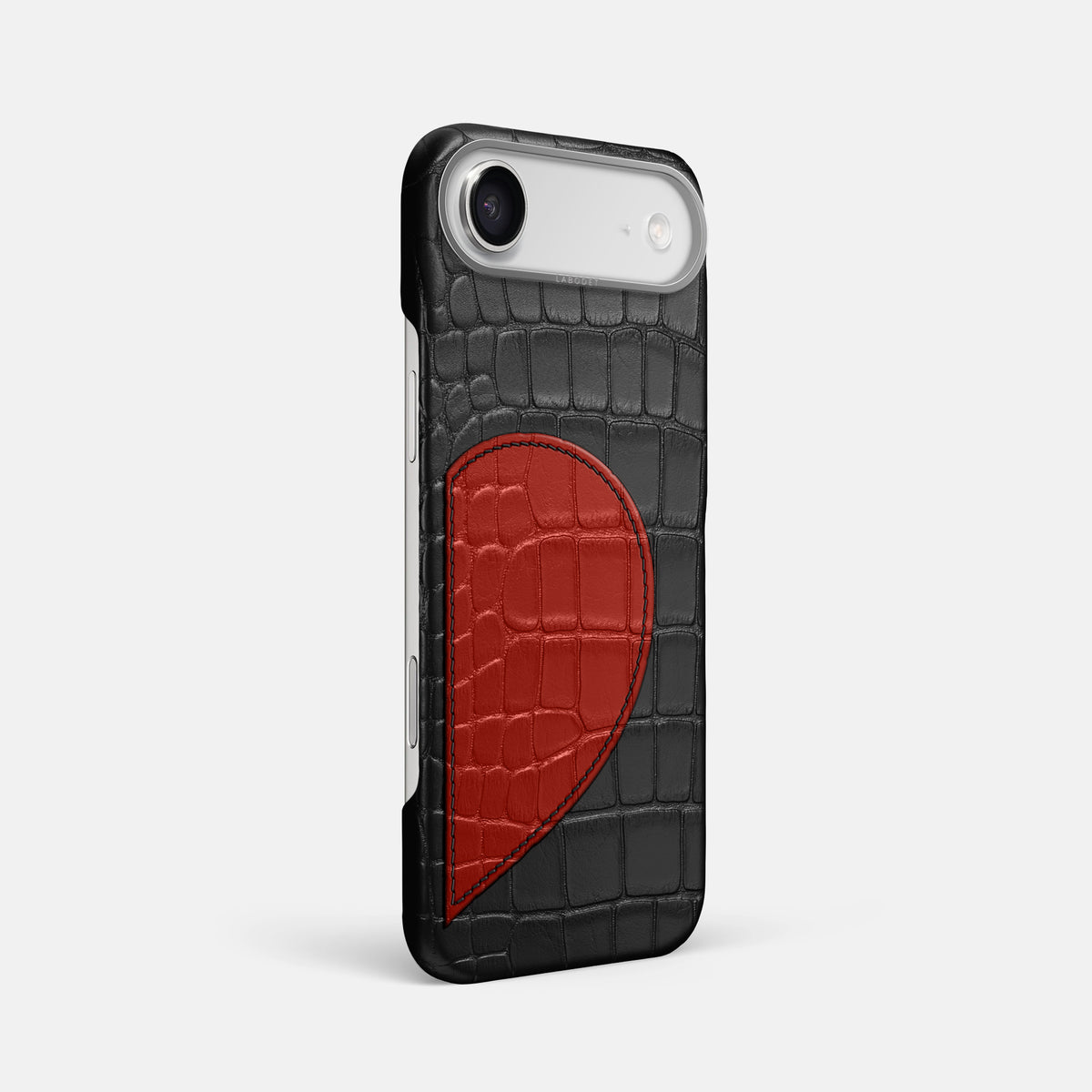 Classic Case With Half Heart - Right For iPhone 17 Air In Alligator -2 | Black-Steel