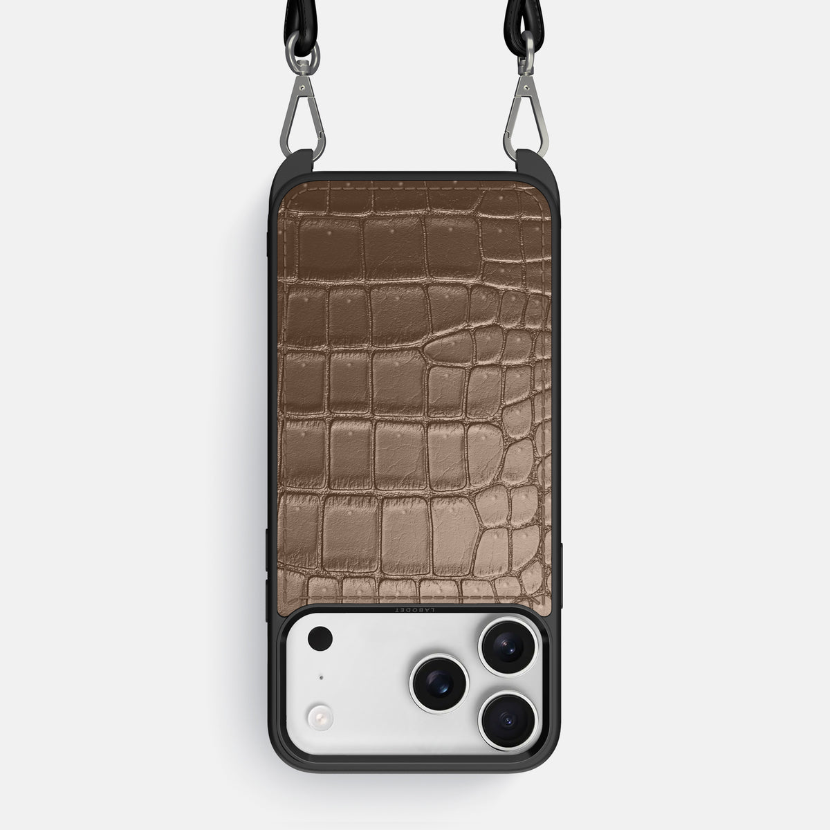 Crossbody Sport Case For iPhone 17 Pro Max In Porosus Crocodile -1 | Fur-Brown