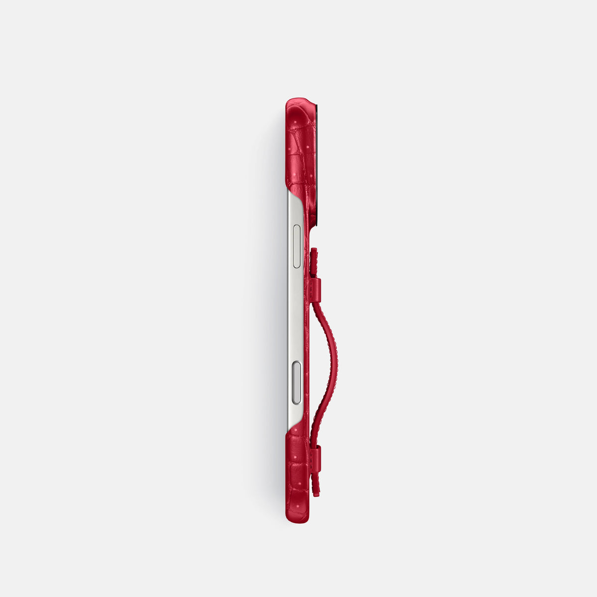 Handle Case For iPhone 17 Pro In Porosus Crocodile -3 | Burgundy-Black
