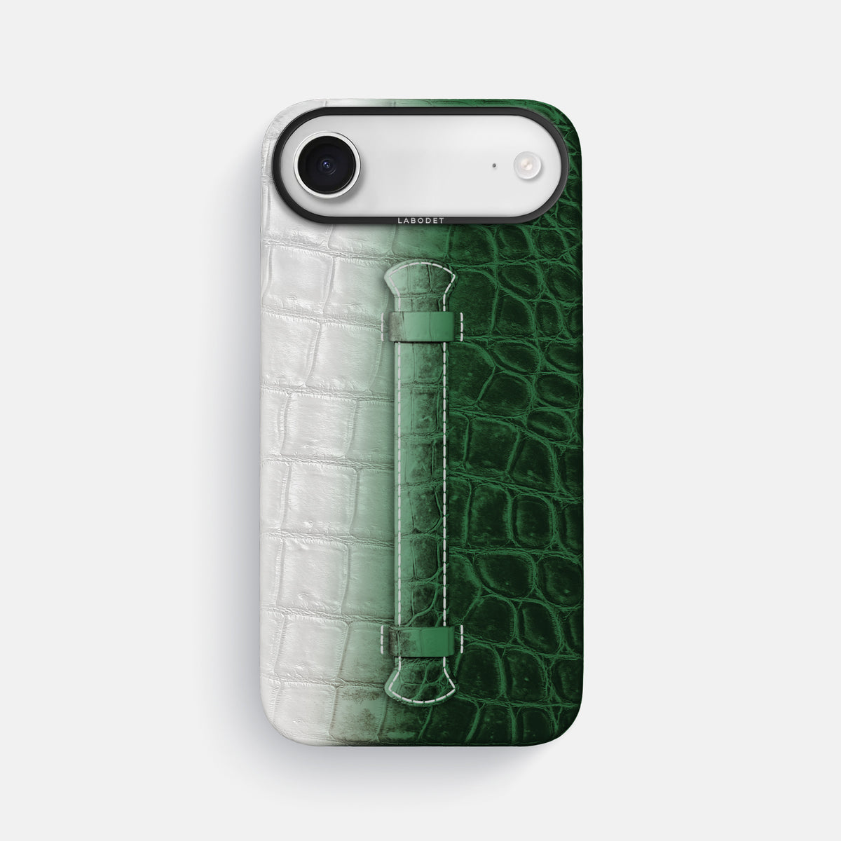 Center Handle For iPhone 17 Air In Himalayan Crocodile -1 | Green-Black