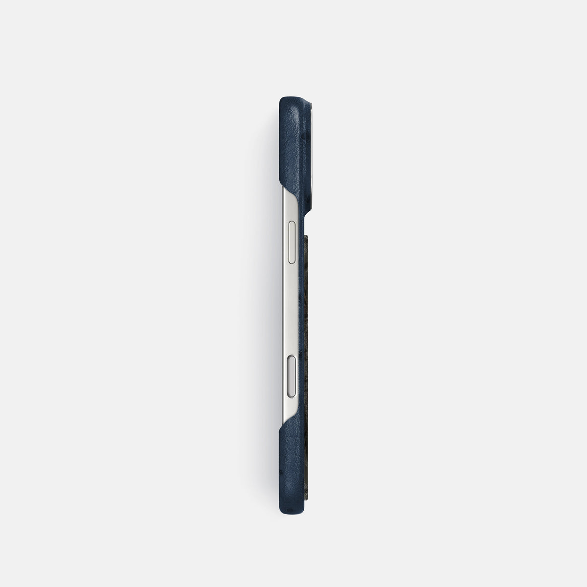Classic Case With Carbon Dragon For iPhone 17 Pro In Ostrich -3 | Navy-Blue-Steel