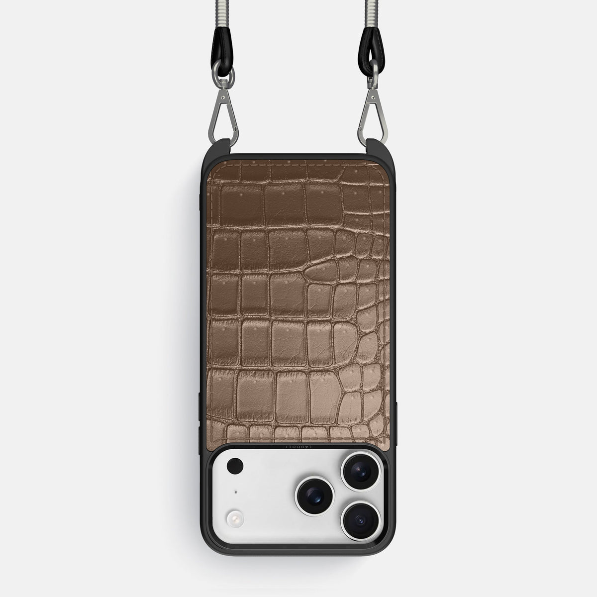 Crossbody Sport Case For iPhone 18 Pro In Porosus Crocodile -1 | Fur-Brown