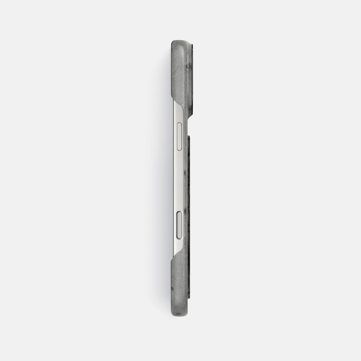 Classic Case With Carbon Dragon For iPhone 18 Pro Max In Ostrich -3 | Silver-Black