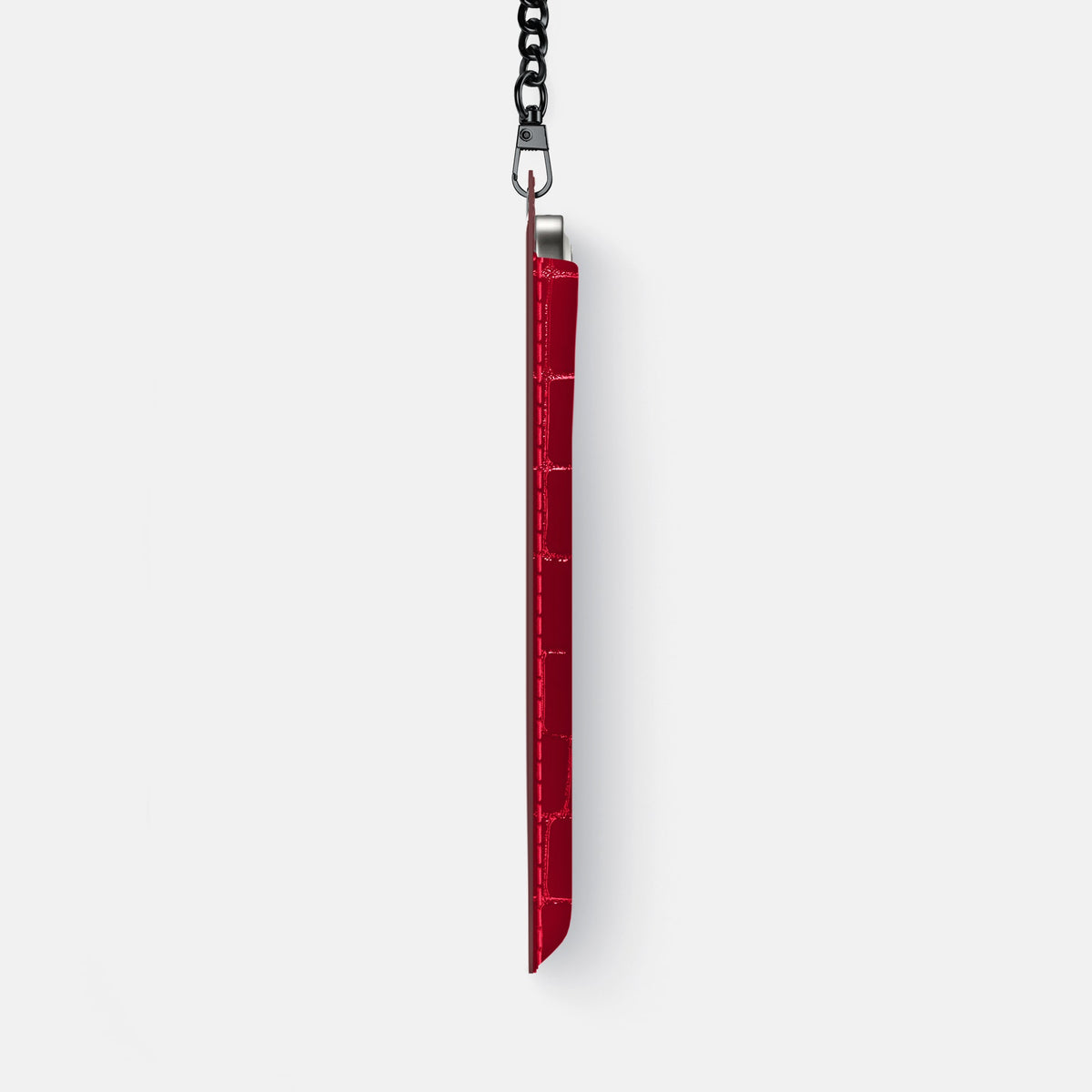 Crossbody Bag For iPhone 18 Pro Max In Shiny Alligator -4 | Cherry-Black