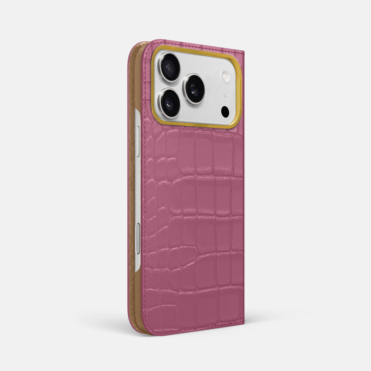 Folio Case For iPhone 17 Pro Max In Alligator -1 | Pink-Lagoon-Gold
