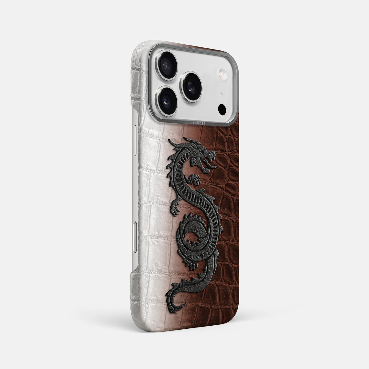 Classic Case With Carbon Dragon For iPhone 17 Pro Max In Himalayan Crocodile -2 | Dark-Brown-Steel