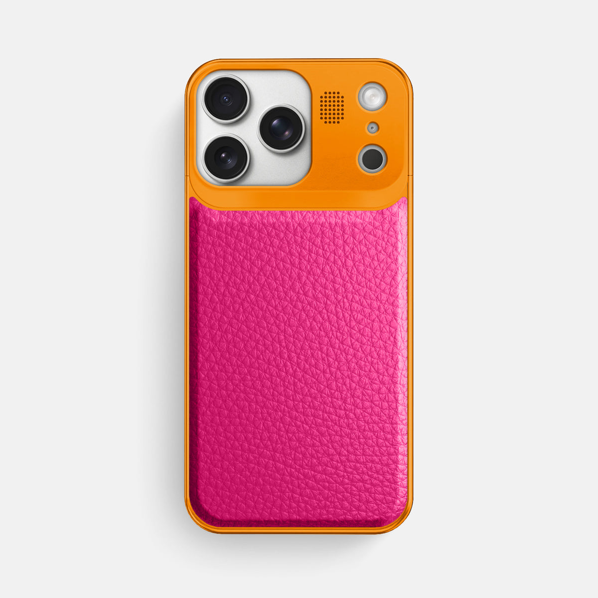 Metal Case For iPhone 17 Pro Max In Calf -1 | Magenta-Orange