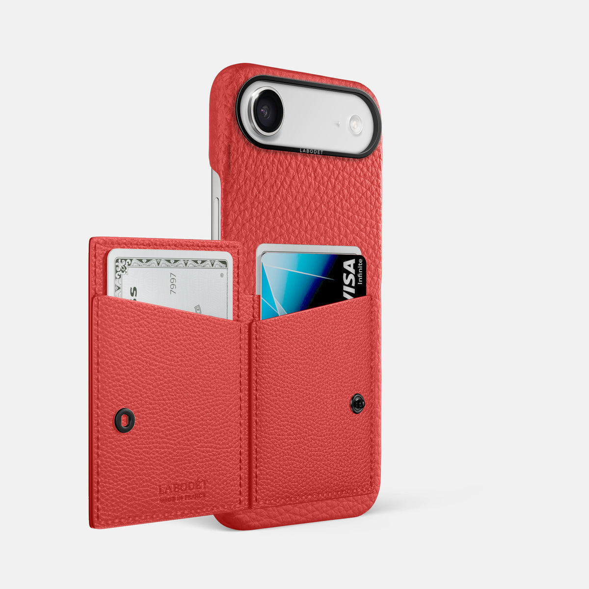 Bi-Fold Case For iPhone 17 Air In Calf -2 | Red-Black