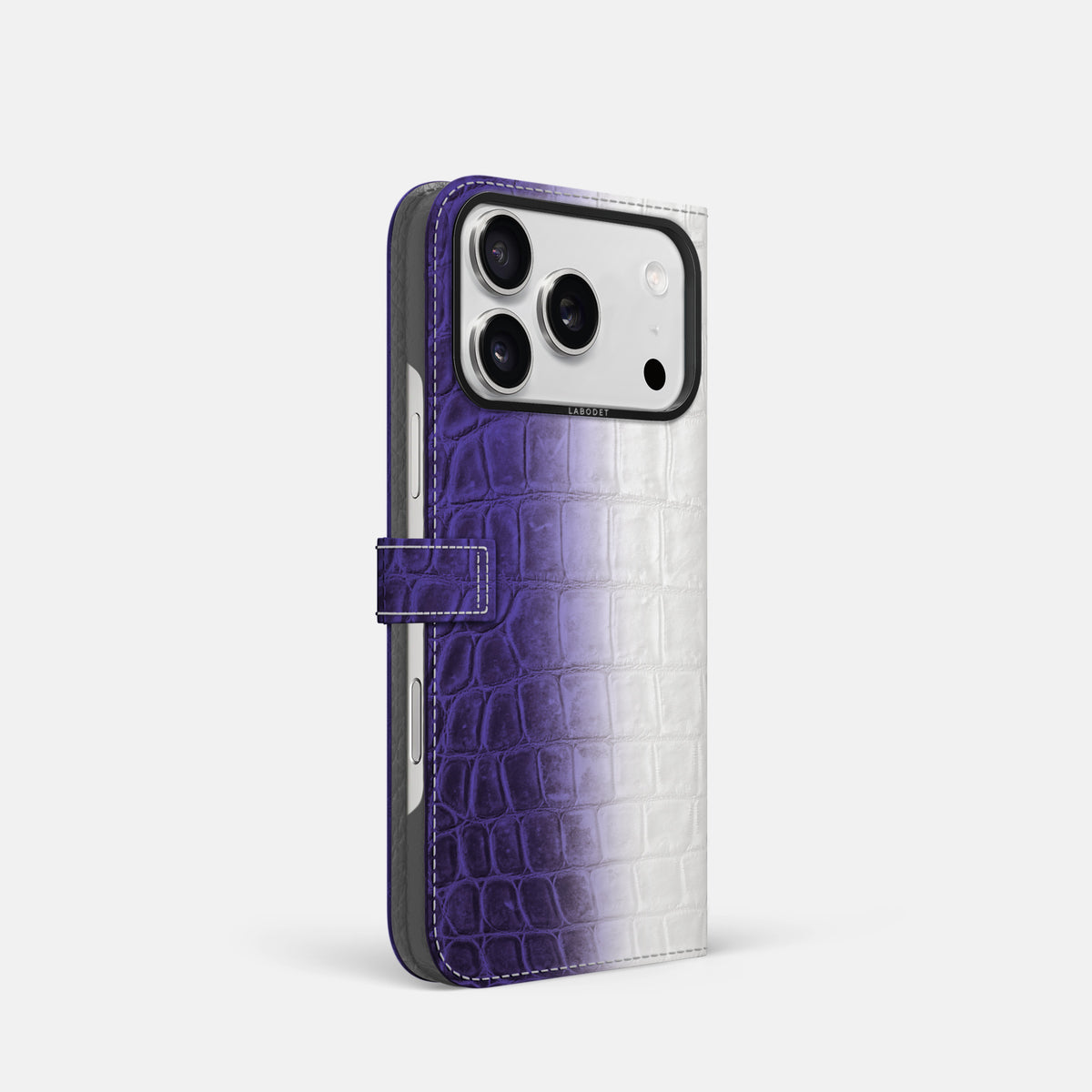 Folio Case with Clasp For iPhone 17 Pro In Himalayan Crocodile -1 | Purple-Black