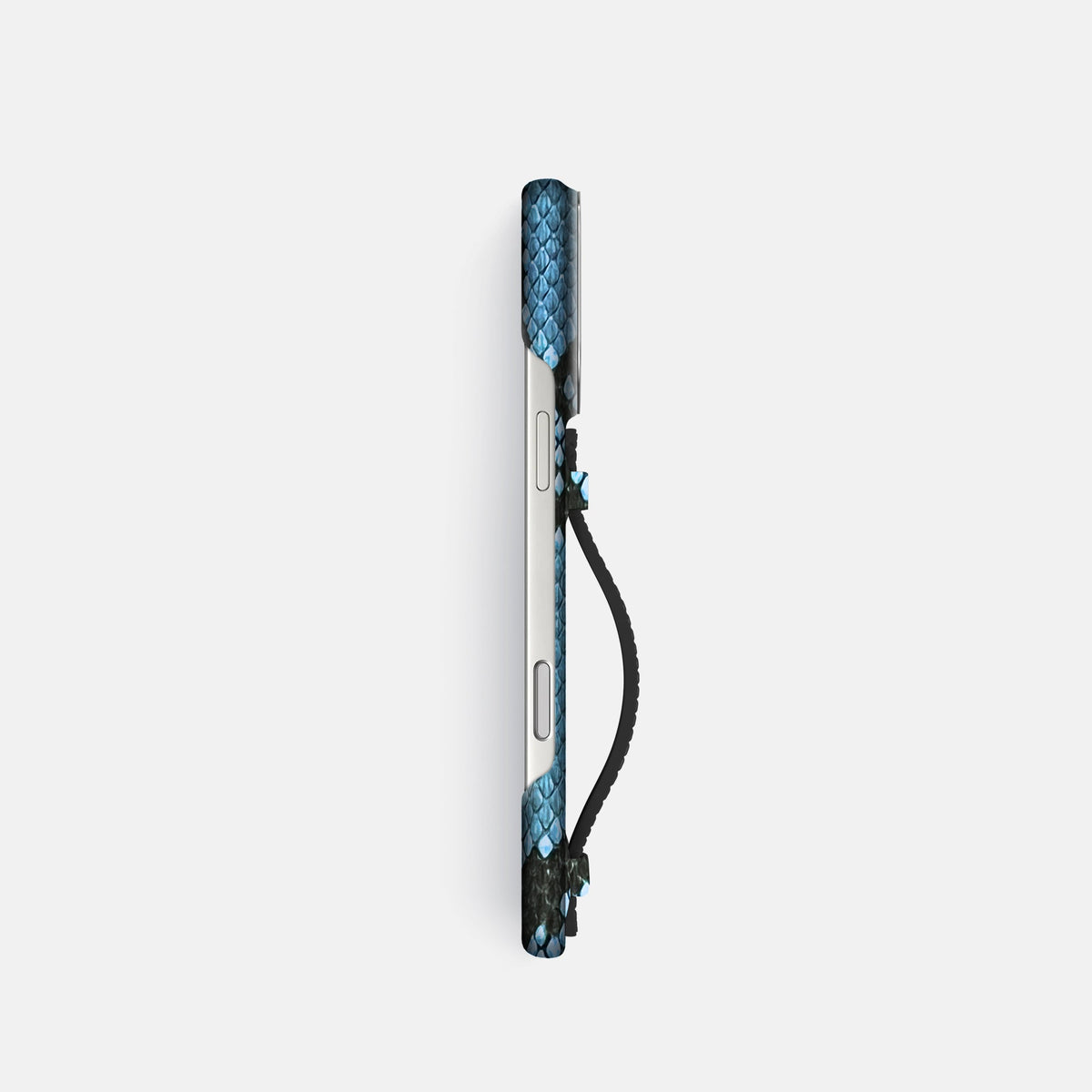 Center Handle For iPhone 18 Pro In Deluxe Python -2 | Pacific-Blue-Steel