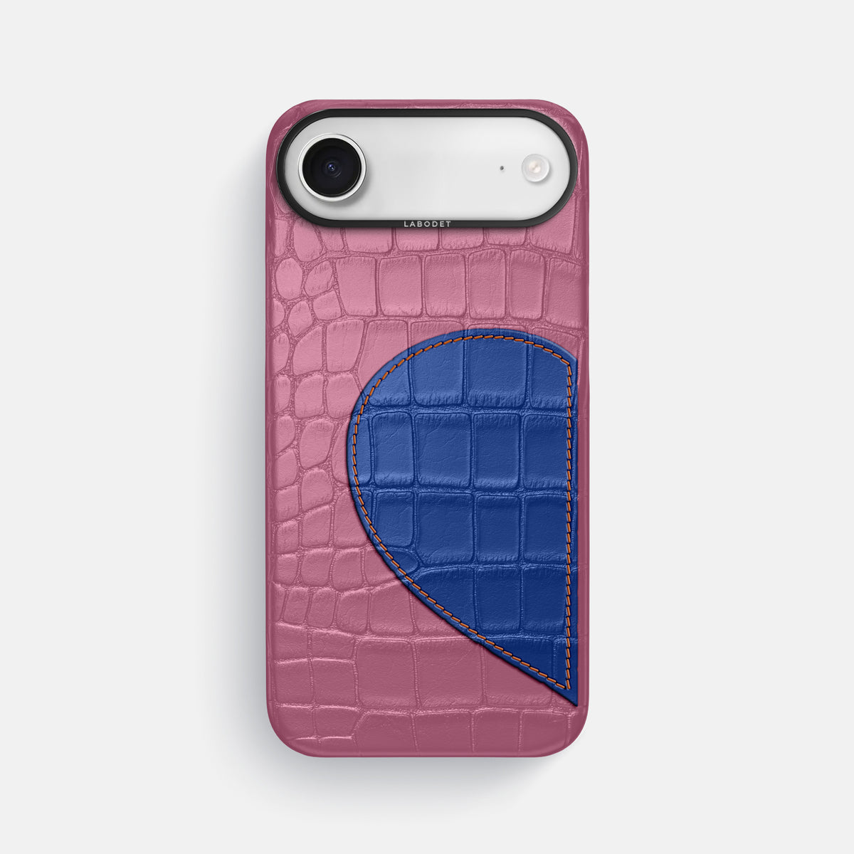 Classic Case With Half Heart - Left For iPhone 17 Air In Alligator -1 | Pink-Lagoon-Black