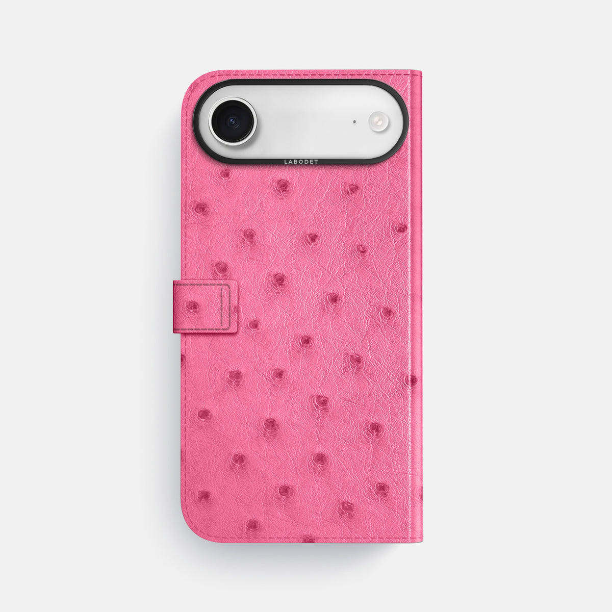 Folio Case with Clasp For iPhone 17 Air In Ostrich -3 | Pink-Black