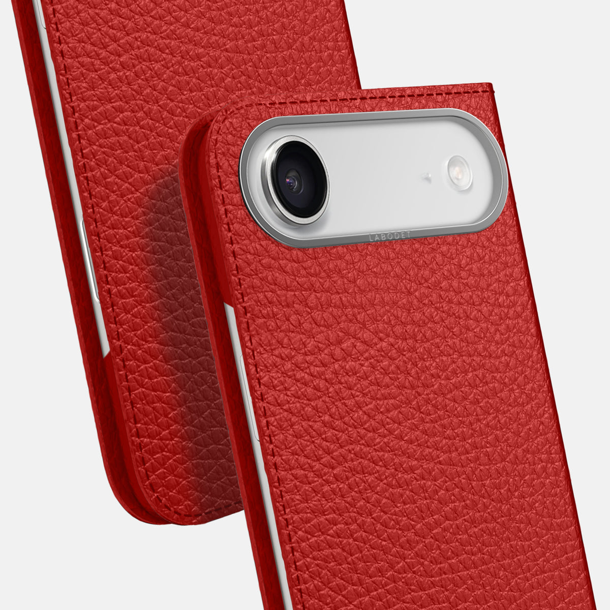 Folio Case For iPhone 17 Air In Calf -5 | Red-Steel