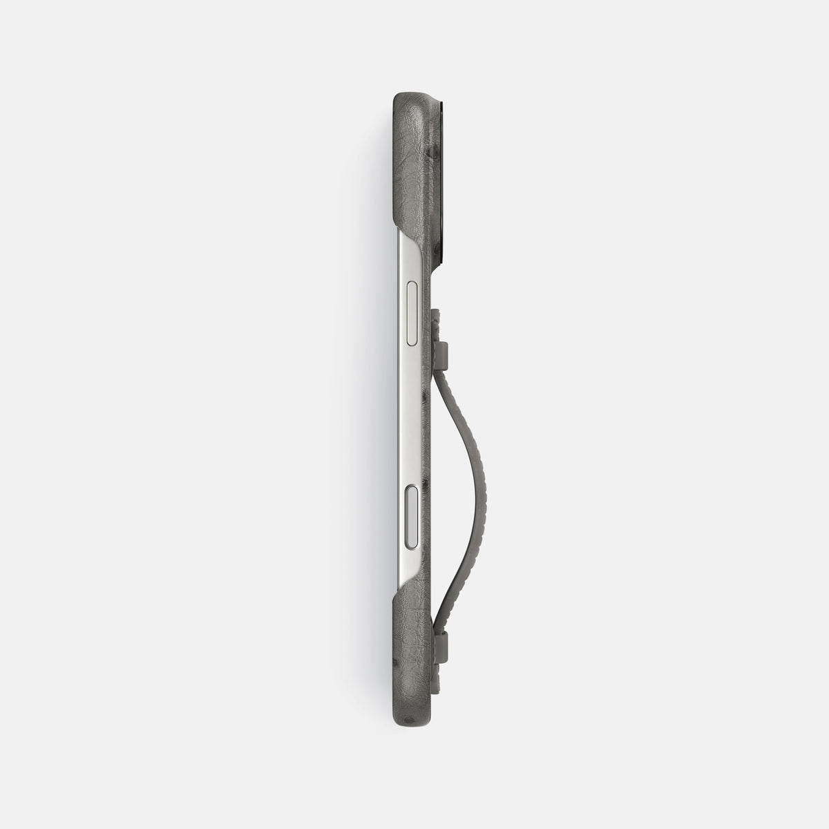 Center Handle For iPhone 17 Pro Max In Ostrich -2 | Grey-Black