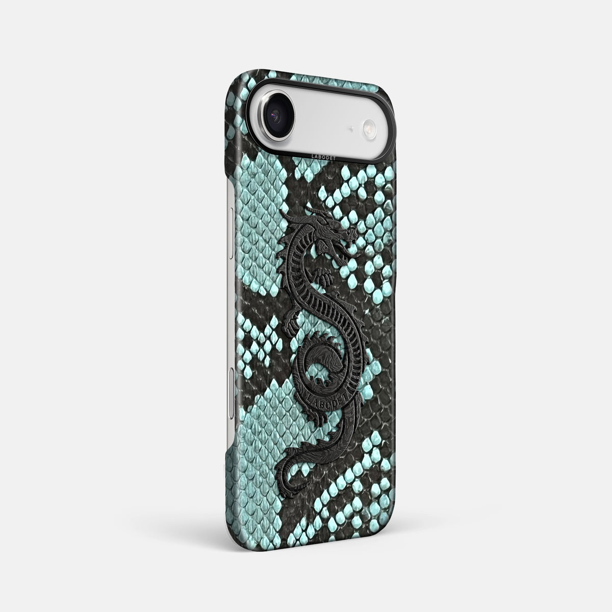 Classic Case With Carbon Dragon For iPhone 17 Air In Deluxe Python -2 | Blue-Lagoon-Black