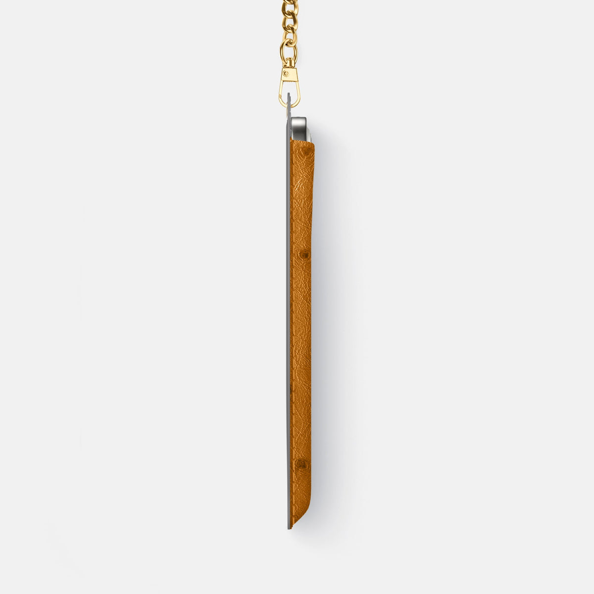Crossbody Bag For iPhone 18 Pro Max In Ostrich -4 | Chestnut-Gold