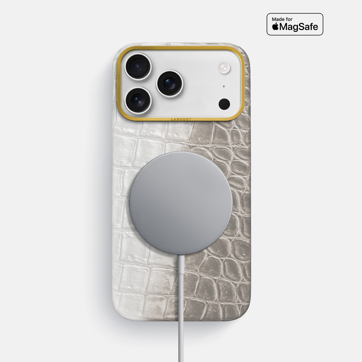 Classic Case For iPhone 17 Pro Max In Himalayan Crocodile -4 | Grey-Gold