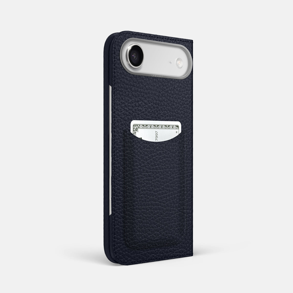 Folio Case with Card For iPhone 17 Air In Calf -1 | Marine-Steel