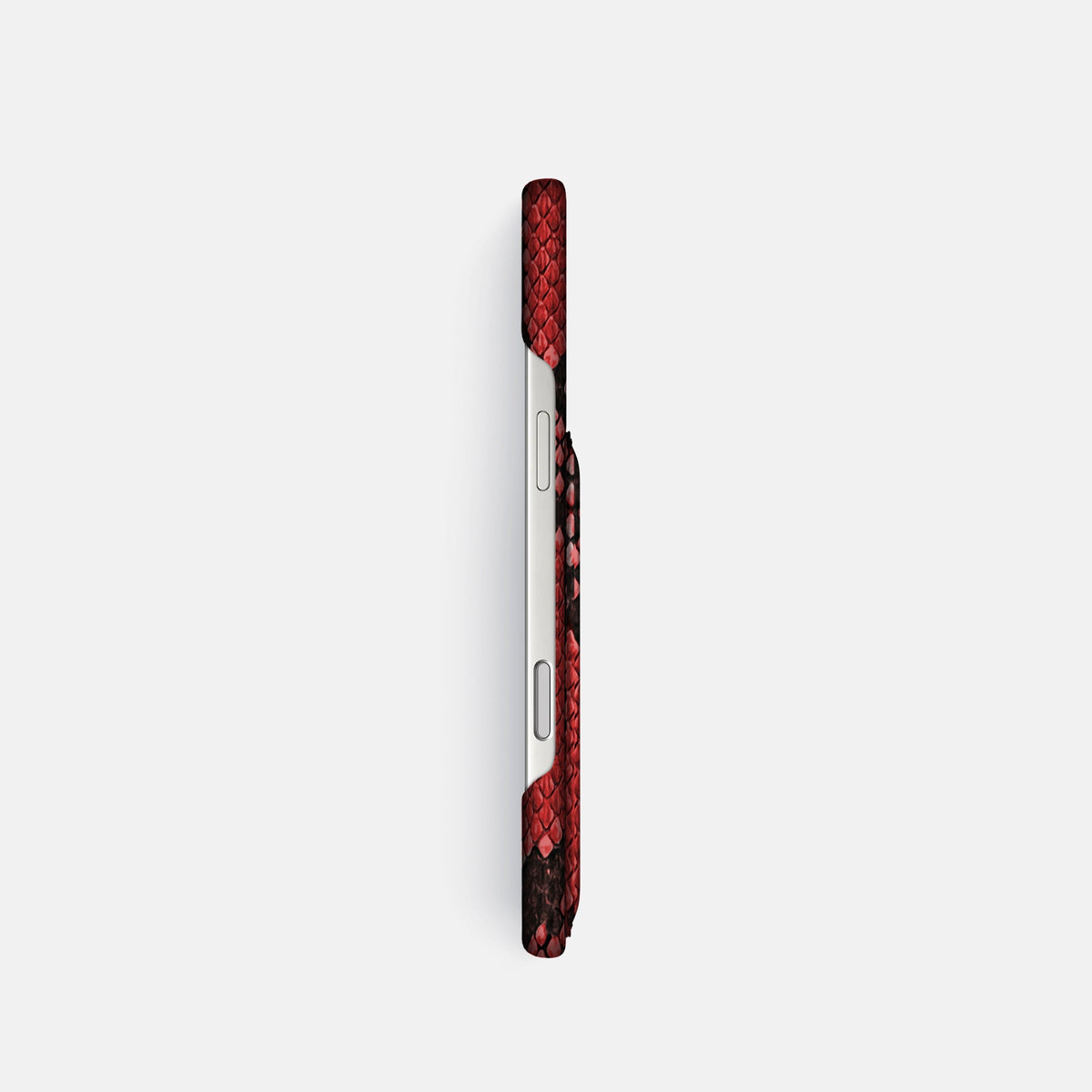 Slim Card Case For iPhone 18 Pro In Deluxe Python -3 | Red