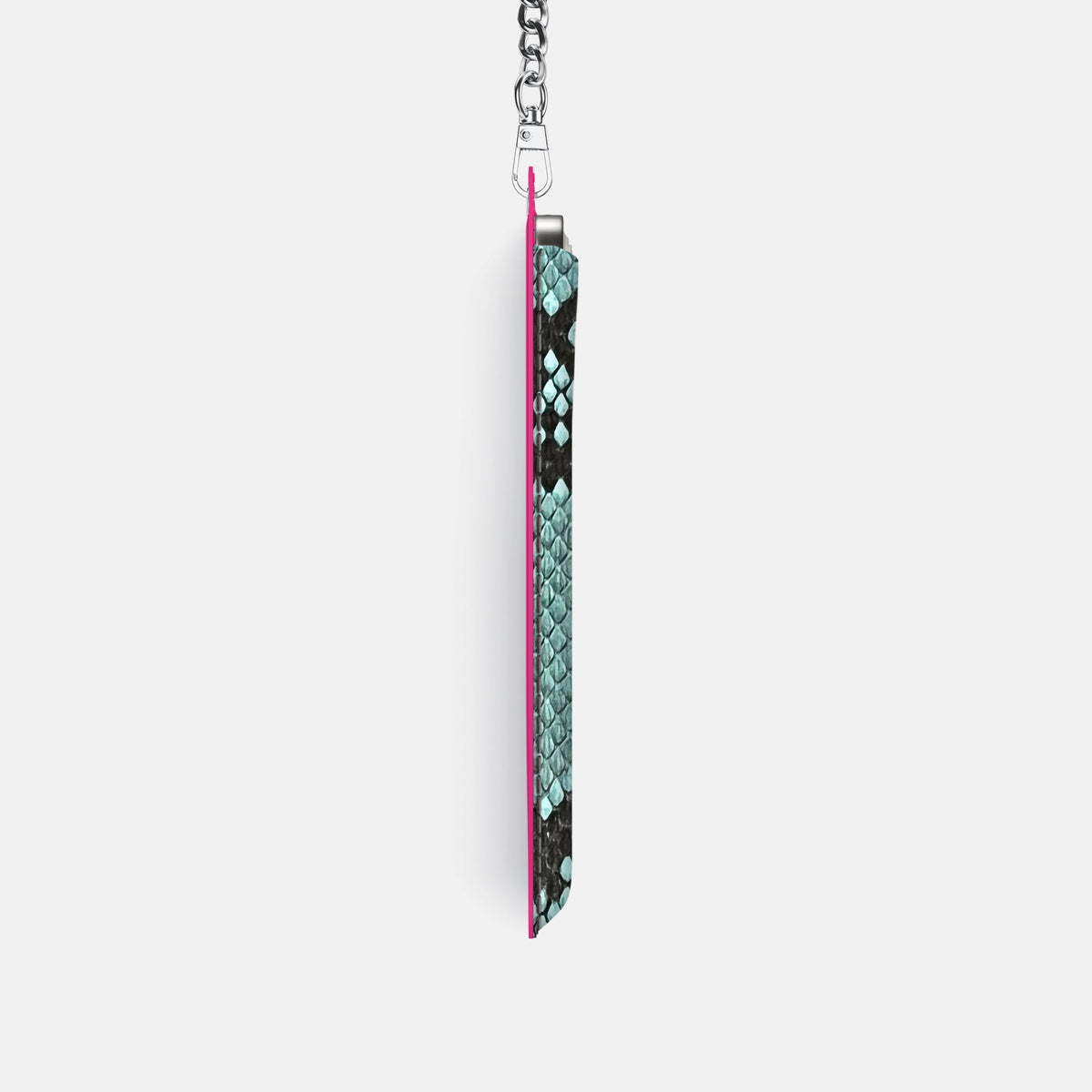 Crossbody Bag For iPhone 18 Pro In Deluxe Python -4 | Blue-Lagoon-Steel