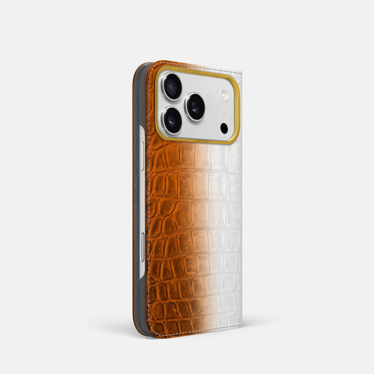 Folio Case For iPhone 18 Pro In Himalayan Crocodile -1 | Orange-Gold