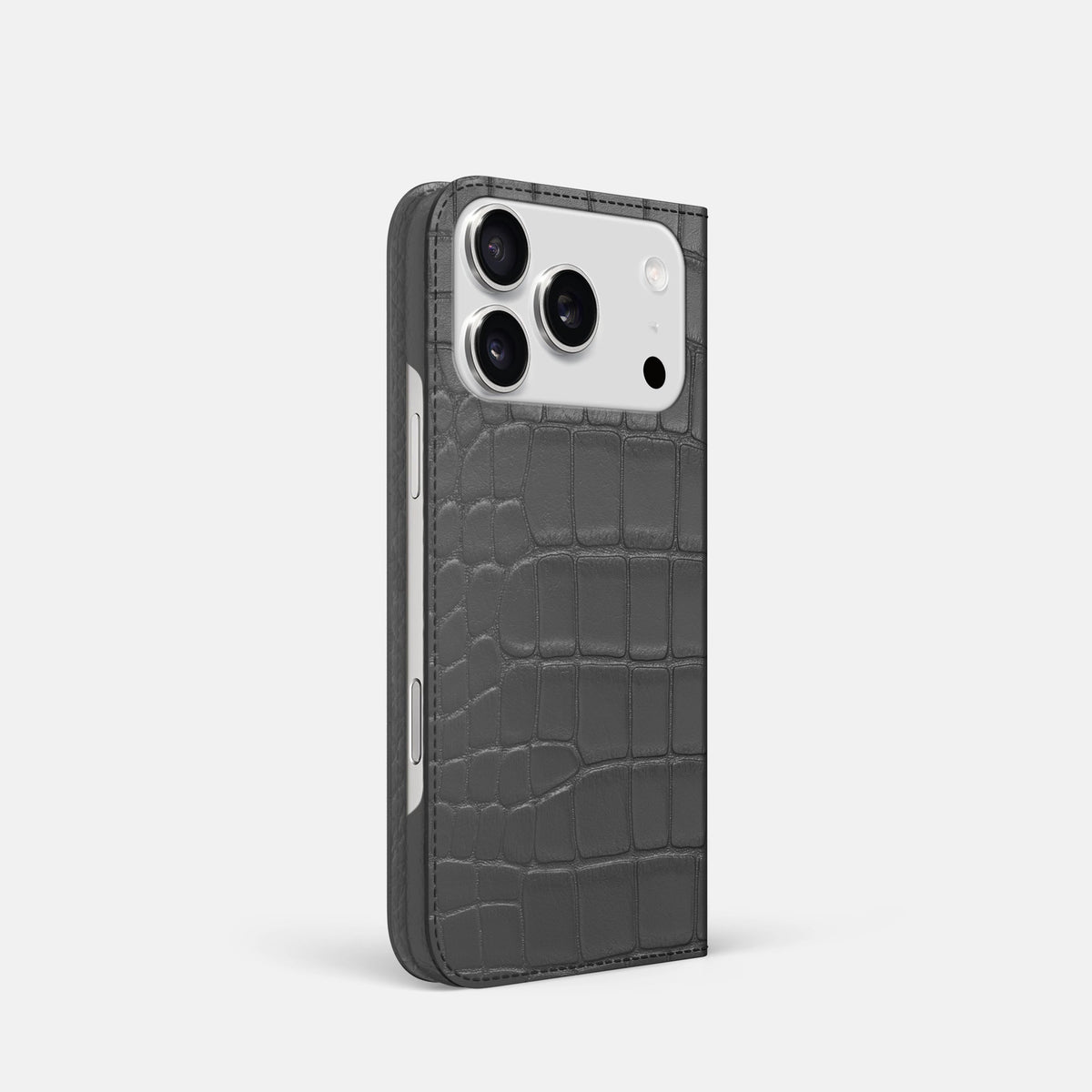 Folio Slim Case For iPhone 18 Pro In Alligator -1 | Grey