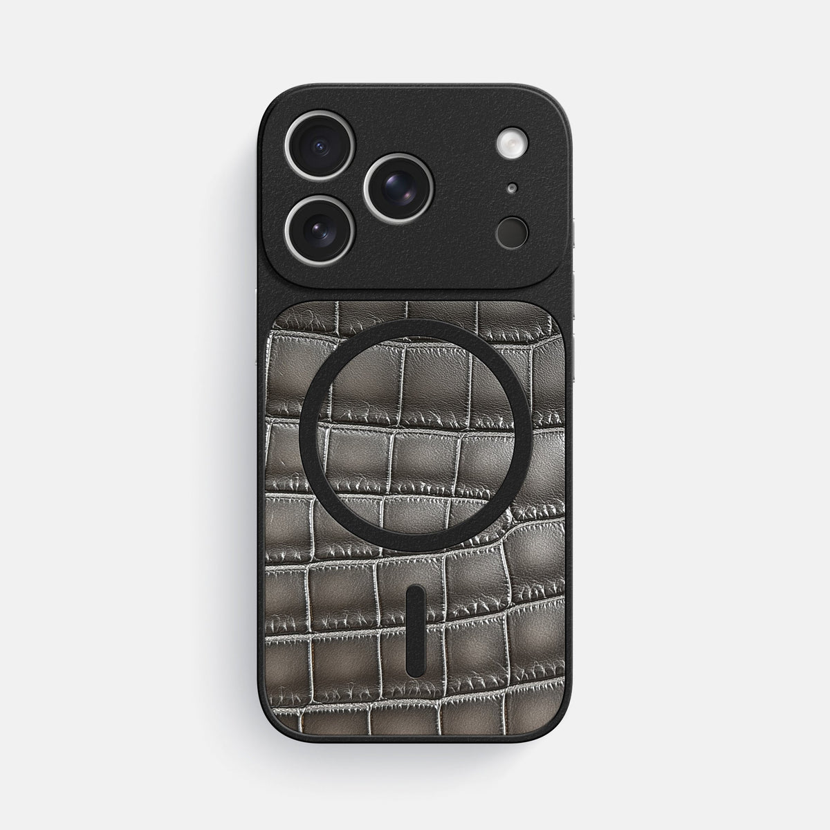 MagSafe Mask For iPhone 18 Pro Max In Patina Alligator -3 | Grey