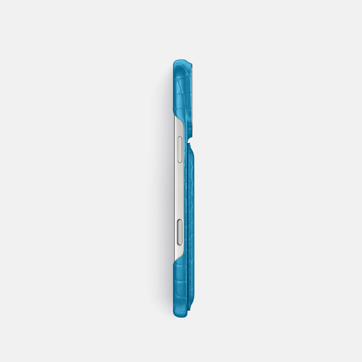 Double Card Case For iPhone 18 Pro In Alligator -3 | Curaçao-Blue-Steel