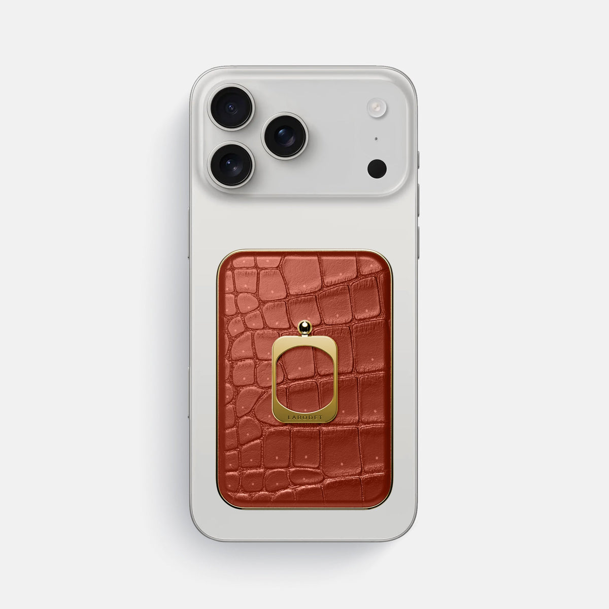 MagSafe Ring For iPhone 18 Pro Max In Porosus Crocodile -2 | Nuts-Gold
