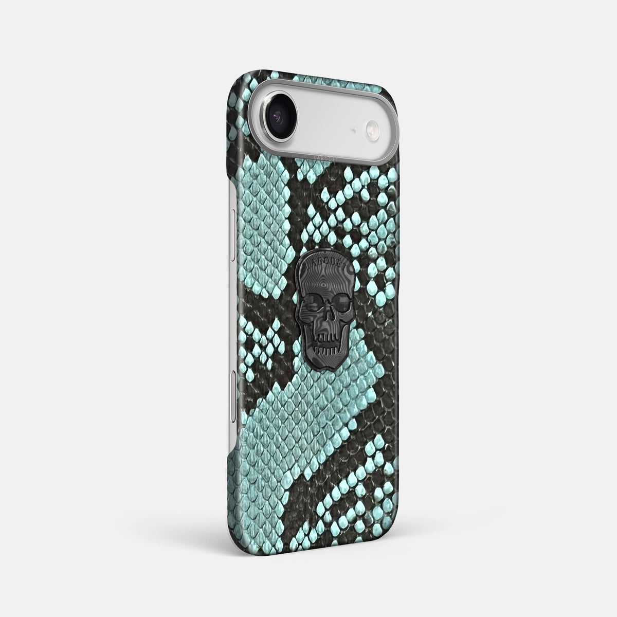 Classic Case With Carbon Skull For iPhone 17 Air In Deluxe Python -2 | Blue-Lagoon-Steel