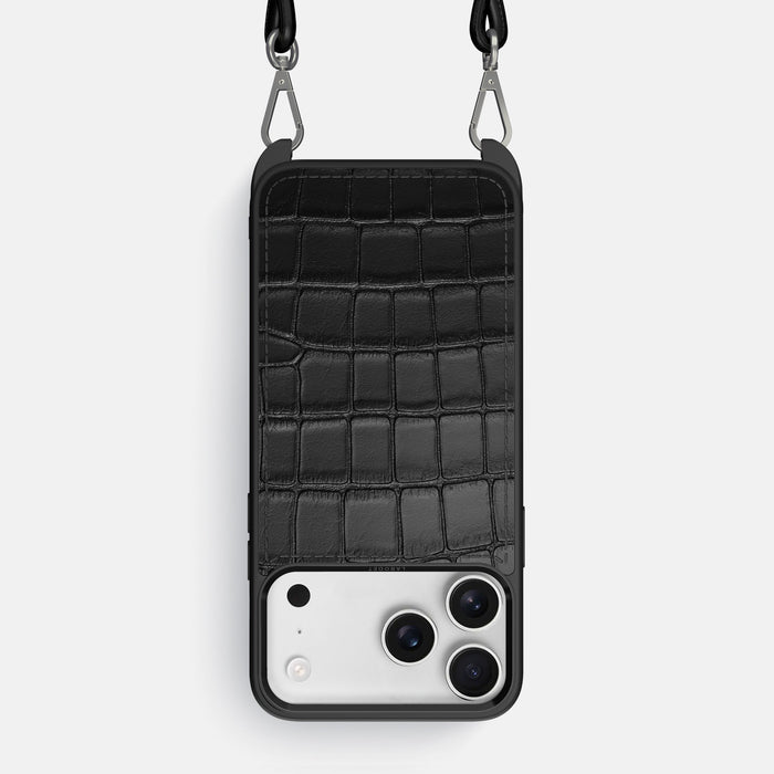 Crossbody Sport Case For iPhone 18 Pro Max In Alligator -1 | Black