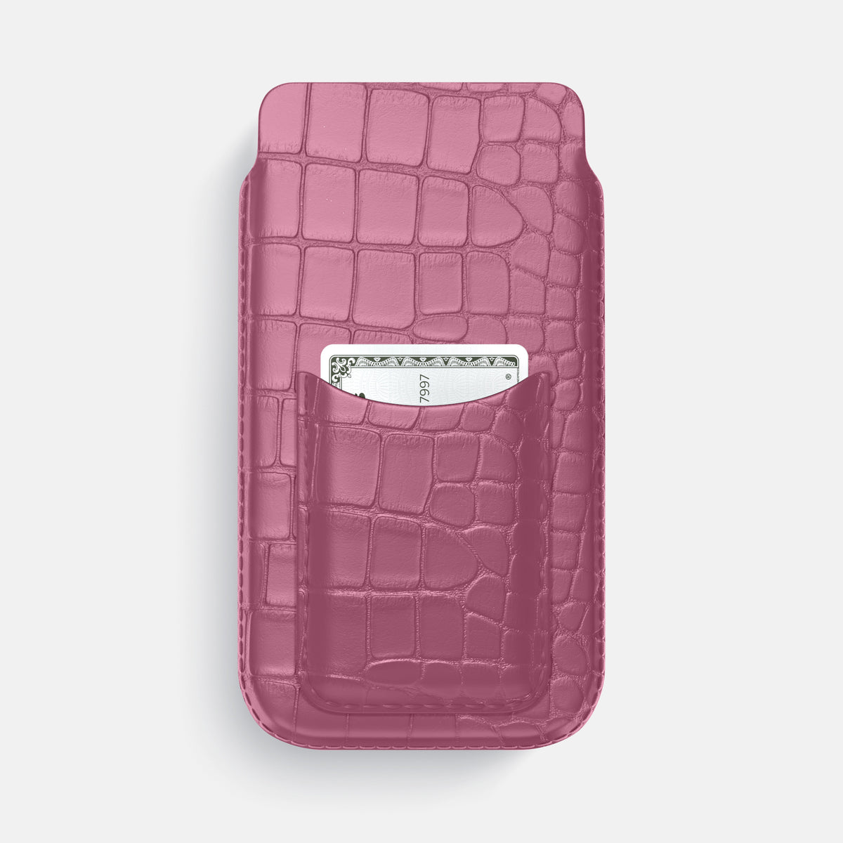 Pouch Card Case For iPhone 17 Pro Max In Alligator -1 | Pink-Lagoon