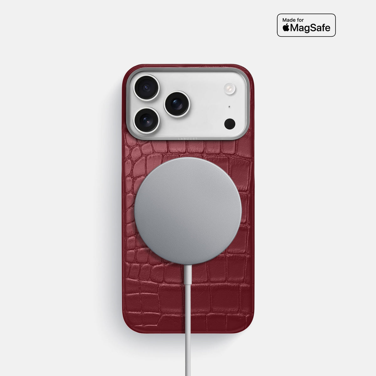 Classic Case For iPhone 18 Pro In Alligator -5 | Burgundy-Steel
