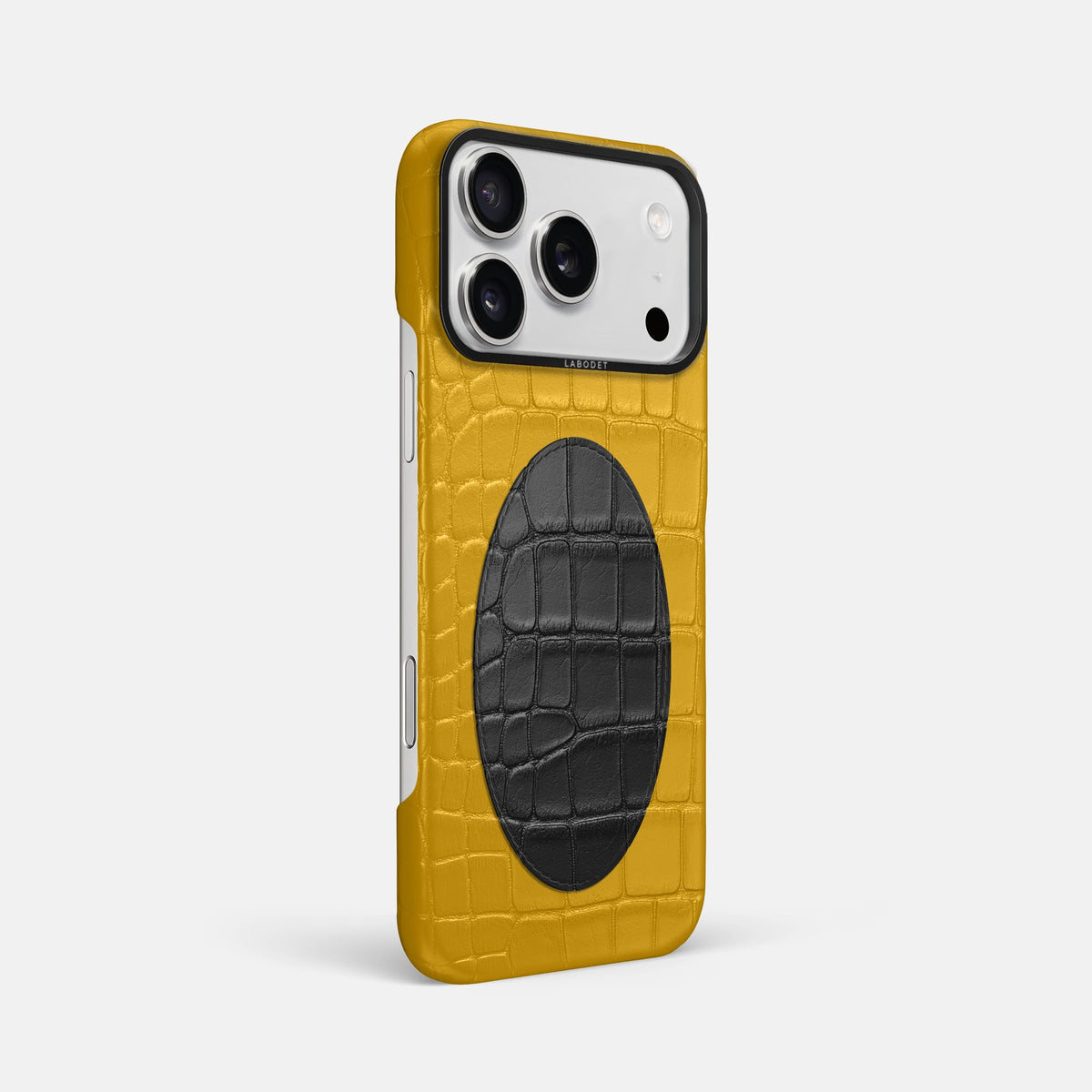 Classic Case With Oval For iPhone 18 Pro Max In Alligator -2 | Yellow-Black