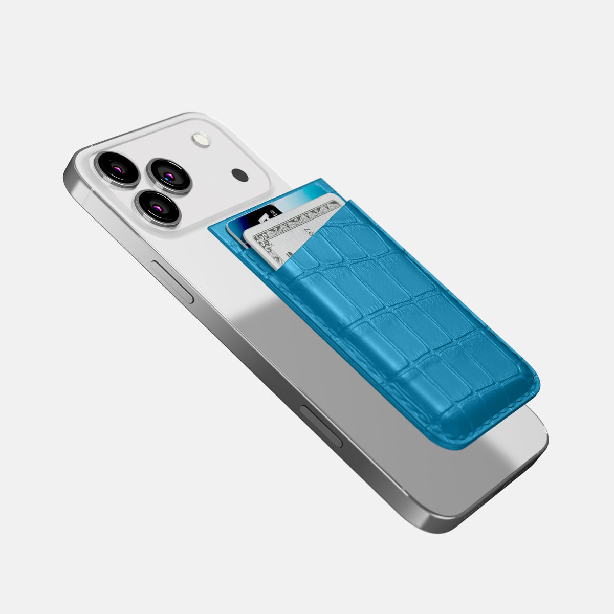 MagSafe Wallet For iPhone 18 Pro Max In Alligator -4 | Curaçao-Blue