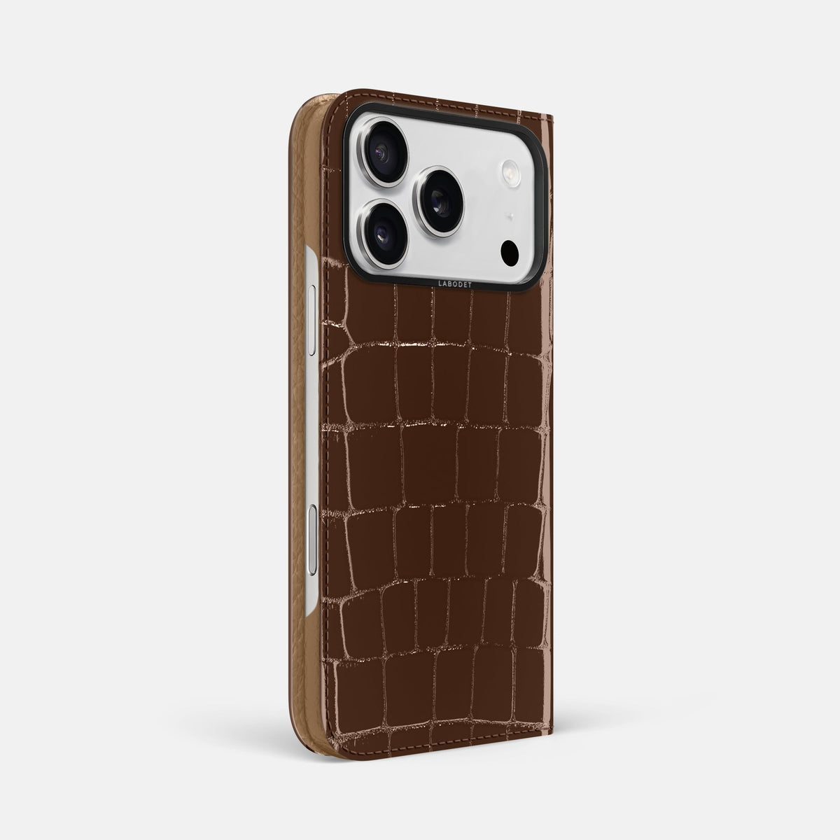 Folio Case For iPhone 18 Pro Max In Shiny Alligator -1 | Brown-Black