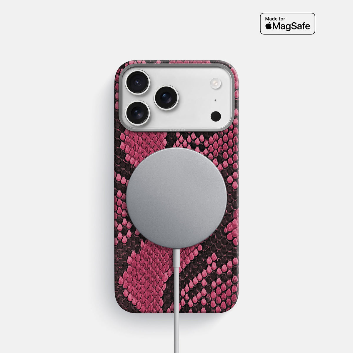 Classic Case For iPhone 18 Pro In Deluxe Python -5 | Burgundy-Steel