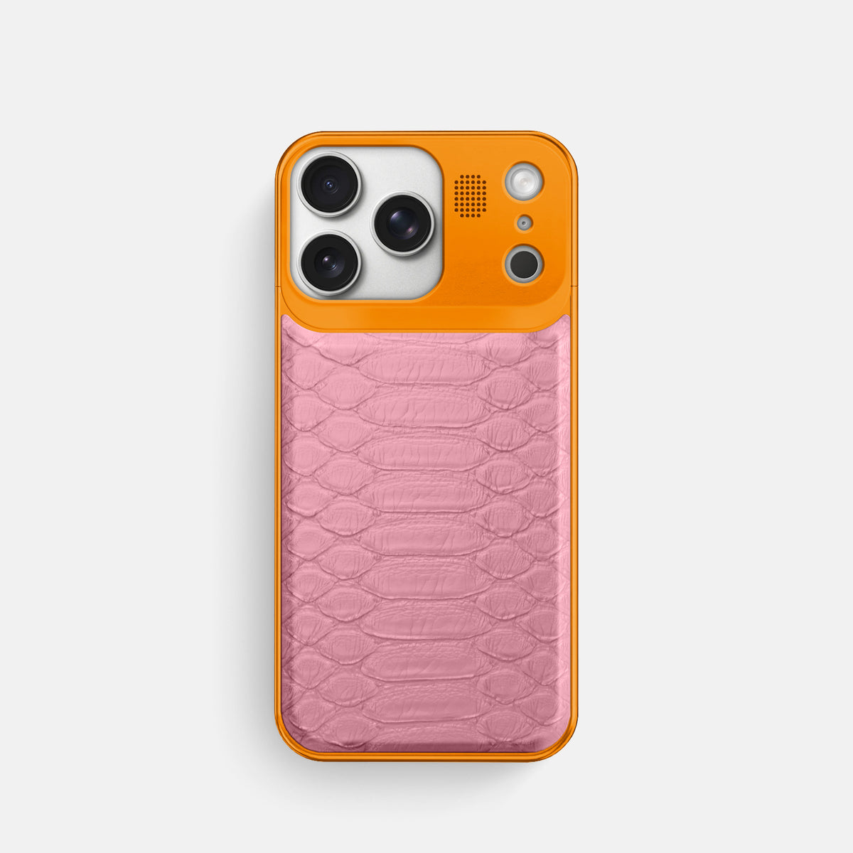 Metal Case For iPhone 17 Pro In Python -1 | Pink-Orange